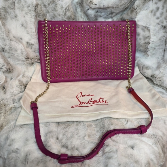 RARE Christian Louboutin Loubiposh Studded Clutch/Shoulder/Crossbody Bag - Picture 2 of 16